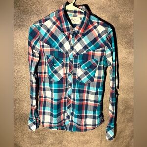 TRUE RELIGION Georgia Plaid Shirt Pearl Snap